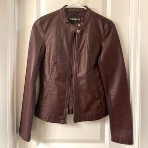 Burgundy Express Faux Leather Jacket